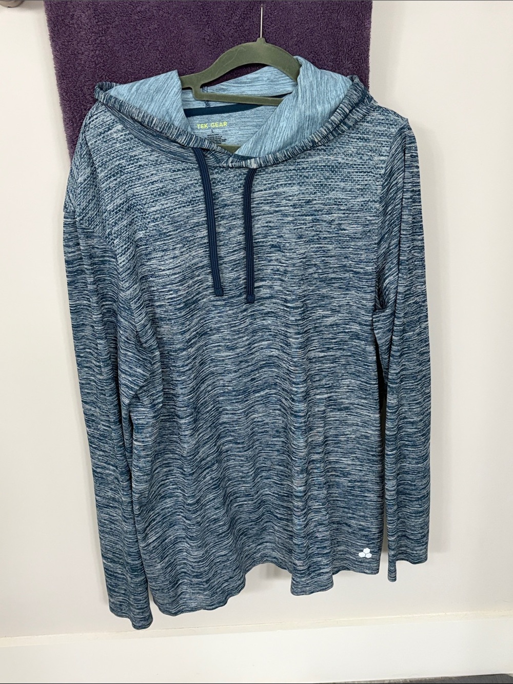 Tek Gear Marled Blue Performance Hoodie Sweater